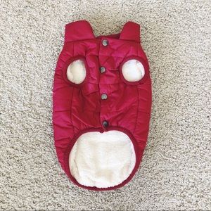 Red Fleece-Lined Quilted Dog Vest